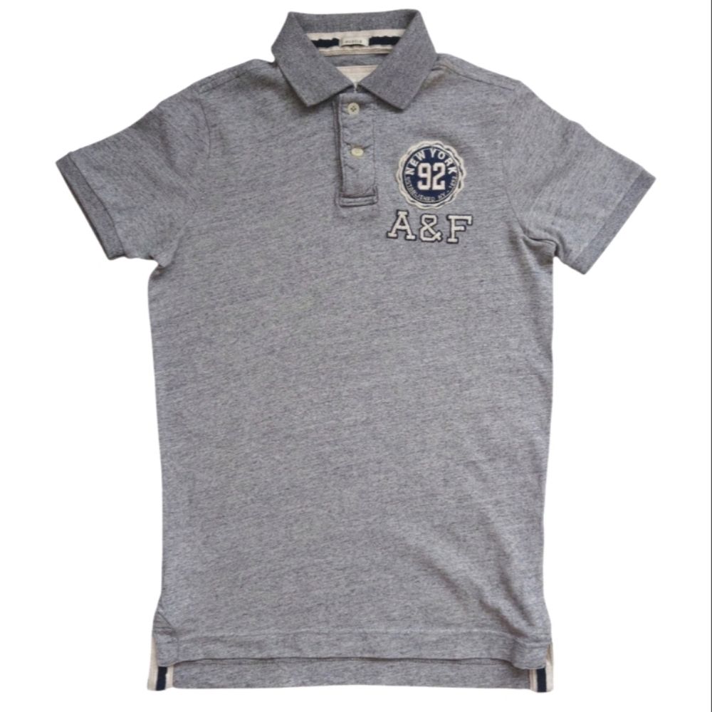 Abercrombie & Fitch Men's Muscle Cotton Polo Shirt Heather Gray Size S